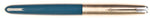 Parker 51 Classic in teal blue, Steel cap - Medium nib