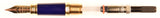 Waterman Gentleman in blue laque, Sterling silver cap with gold trim - Fine Oblique nib