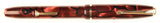 Conway Stewart 550 Dinkie in black veined light and dark red pearl marble, Gold trim - Stub nib