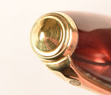 Conway Stewart 550 Dinkie in black veined light and dark red pearl marble, Gold trim - Stub nib