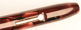 Conway Stewart 550 Dinkie in black veined light and dark red pearl marble, Gold trim - Stub nib