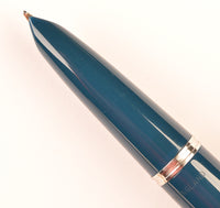 Parker 51 Custom in teal blue, gold cap - Medium nib