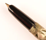 Wyvern 404 in black veined silver pearl marble, c1950 - Medium nib