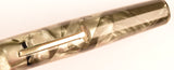 Wyvern 404 in black veined silver pearl marble, c1950 - Medium nib