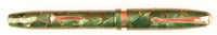 Conway Stewart 84 Lever Filler in gold veined green pearl marble - Medium nib