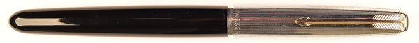 Parker 51 Custom (RS) in black, Rolled Silver cap - Medium nib
