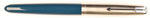 Parker 51 Classic in teal blue, Steel cap - Fine Oblique nib