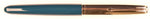 Parker 51 Custom in teal blue, gold cap - Broad nib