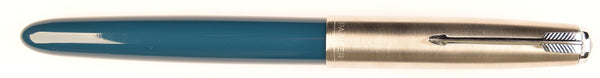 Parker 51 Classic in teal blue, Steel cap - Medium nib