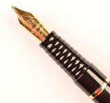 Waterman Laureat Mk2 fountain pen & rollerball in black with gold trim  - Medium nib - Boxed