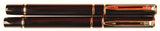 Waterman Laureat Mk2 fountain pen & rollerball in black with gold trim  - Medium nib - Boxed