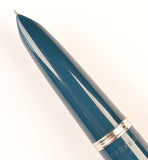Parker 51 Custom in teal blue, gold cap - Extra fine nib