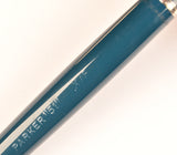 Parker 51 Custom in teal blue, gold cap - Extra fine nib