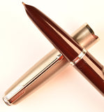 Parker 51 Classic in dark burgundy, Steel cap - Medium nib - Boxed