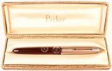 Parker 51 Classic in dark burgundy, Steel cap - Medium nib - Boxed