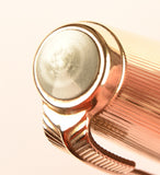 Parker 51 Custom Vacumatic pen & pencil in cordovan brown, Gold caps - Fine nib - Boxed