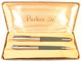 Parker 51 Classic pen & pencil set in grey, Steel cap - Medium nib - Boxed