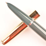 Parker 51 Custom in grey, gold cap - Medium nib