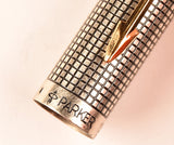 Parker 75 in sterling silver, Cisele design - Broad Oblique 30 degree nib