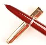 Parker 51 Custom pen & pencil set in light burgundy, Gold caps - Fine nib - Boxed