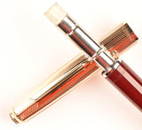 Parker 51 Custom pen & pencil set in light burgundy, Gold caps - Fine nib - Boxed