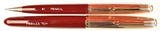 Parker 51 Custom pen & pencil set in light burgundy, Gold caps - Fine nib - Boxed