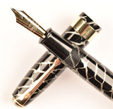 Conway Stewart Executive 60 Duro Lever Filler in Cracked Ice pattern - Medium nib - Boxed