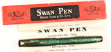 Mabie Todd Swan SM205/84 Lever Filler in green snakeskin, Gold trim - Broad nib - Boxed