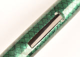 Mabie Todd Swan SM205/84 Lever Filler in green snakeskin, Gold trim - Broad nib - Boxed