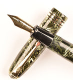 Conway Stewart 58 Duro in green candystripe, Gold trim - Fine nib - Boxed