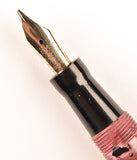 Mabie Todd Blackbird 5244 in black veined lilac pearl marble - Broad nib - Boxed