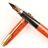 Parker 75 in Jasper Red Quartz laqué, Gold trim - Medium nib