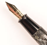 Conway Stewart 24 pen & pencil set in silver candystripe, Gold trim - Fine nib - Boxed