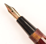 Conway Stewart 560 Dinkie in gold veined red pearl marble, Gold trim - Medium nib - Boxed