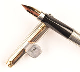 Parker 75 pen & pencil set in sterling silver, Cisele design, USA - Fine nib - Boxed