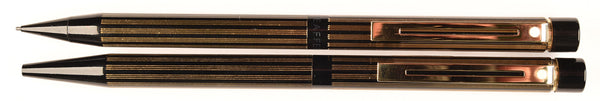 Sheaffer Targa ballpoint and pencil set in Regency Stripe design - 0.9mm leads - Boxed
