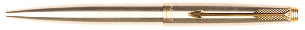 Parker 75 Flighter DL Ballpoint in brushed steel with Gold trim, USA