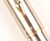 Parker 75 Flighter DL Ballpoint in brushed steel with Gold trim, USA