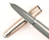 Parker 51 Classic pen & ballpoint set in grey, Steel cap - Medium nib - Boxed