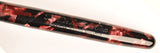 The De La Rue Pen in burgundy pearl and black marble, Gold trim - Oblique nib