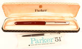 Parker 51 Classic in light burgundy, Steel cap - Medium nib - Boxed