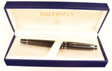 Waterman Expert in matt black, Chrome trim - Broad nib - Boxed