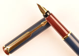 Parker 88 in blue and red, Gold trim - Extra fine nib