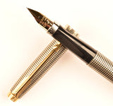 Parker 75 in sterling silver, Cisele design, Gold trim - Extra Fine nib