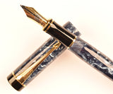 Parker Duofold International in blue marble - Medium nib