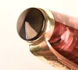 De La Rue Onoto lever pen in black veined rose pearl marble, Gold trim - Medium nib