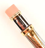 Parker Duofold Centennial in silver godron with matching pencil, Gold trim - Broad nib - Boxed