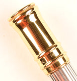 Parker Duofold Centennial in silver godron with matching pencil, Gold trim - Broad nib - Boxed