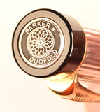 Parker Duofold Centennial in silver godron with matching pencil, Gold trim - Broad nib - Boxed
