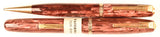 Waterman 512V Fountain Pen & Pencil Boxed Set in lined rose pearl marble - Fine nib
